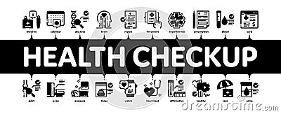 Health Checkup Medical Minimal Infographic Banner Vector Vector Illustration