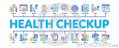 Health Checkup Medical Minimal Infographic Banner Vector Vector Illustration