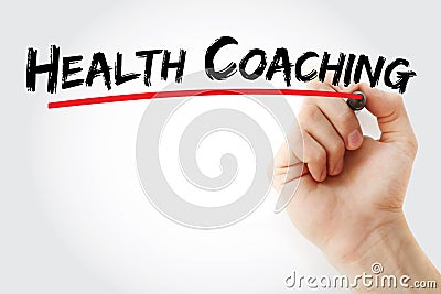 Health Coaching text with marker Stock Photo