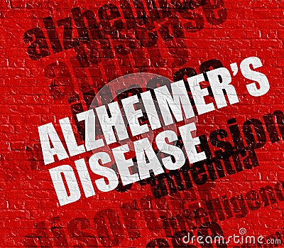 Health concept: Alzheimers Disease on Red Wall . Stock Photo