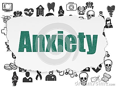 Health concept: Anxiety on Torn Paper background Stock Photo