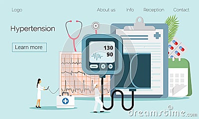 Health concept of hypotension and hypertension Vector Illustration