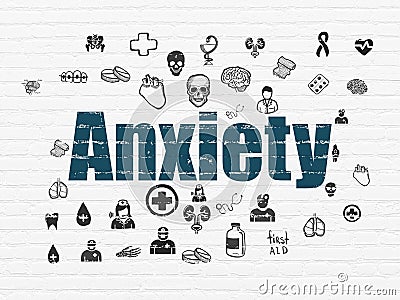 Health concept: Anxiety on wall background Stock Photo
