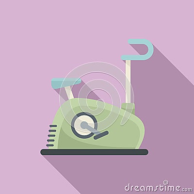 Health exercise bike icon, flat style Vector Illustration
