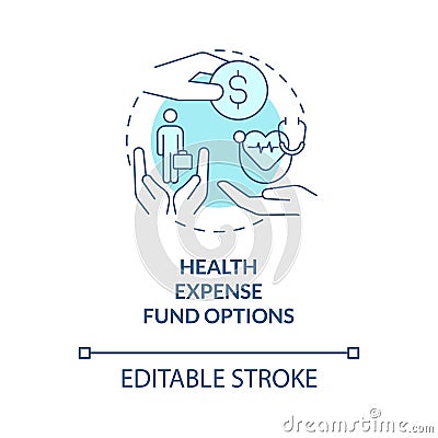Health expense fund options turquoise concept icon Vector Illustration