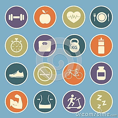 Health and Fitness icon Vector Illustration