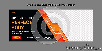Health And Fitness Social Media Cover photo Template Design Vector Illustration