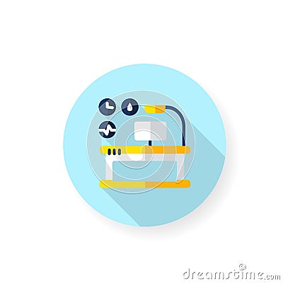 Health focused desktop flat icon Cartoon Illustration