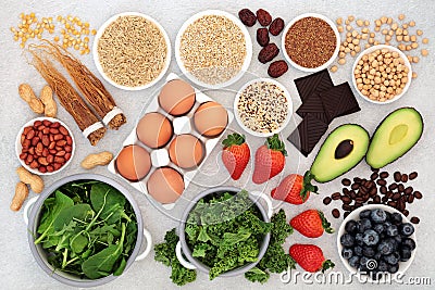 Health Food for Energy Vitality & Fitness Stock Photo