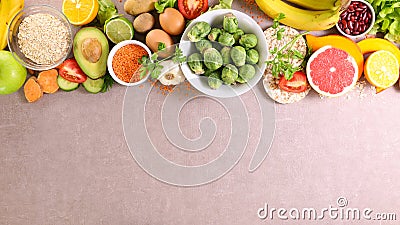 Health food frame collection Stock Photo