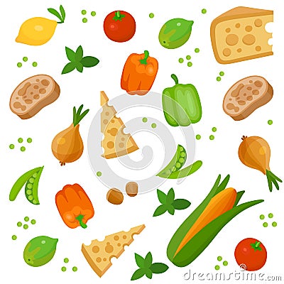 Health food 100% organic food background Stock Photo