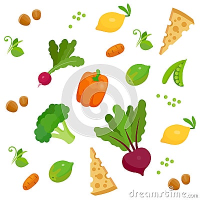 Health food 100% organic food background Stock Photo