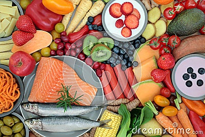 Health Food to Ease Irritable Bowel Syndromne Stock Photo