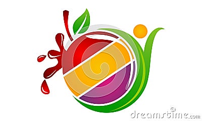 Health Fruit Juice Vector Illustration