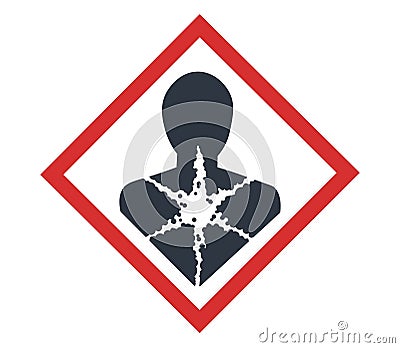 Health hazard pictogram. Concept of packaging and regulations. Vector Illustration