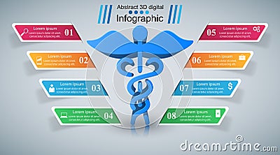 Health icon. 3D Medical infographic. Vector Illustration
