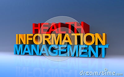 health information management on blue Stock Photo