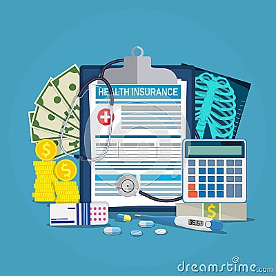 Health insurance calculation concept Vector Illustration