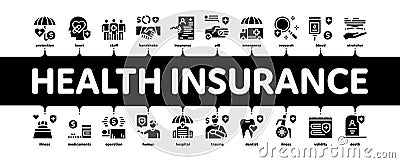 Health Insurance Care Minimal Infographic Banner Vector Stock Photo