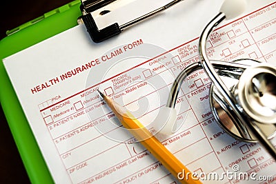 Health Insurance Claim Form Stock Photo