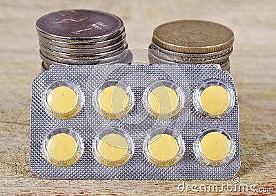 Money for medicines Stock Photo