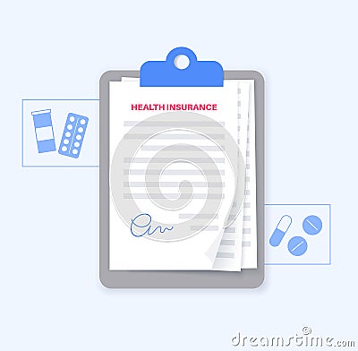 Health insurance form Vector Illustration