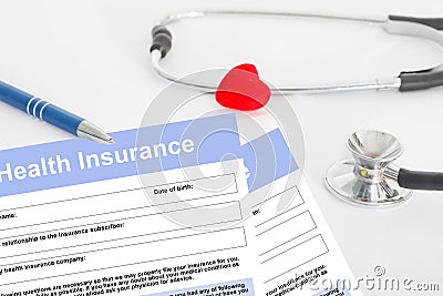 Health insurance form, questionnaire Stock Photo