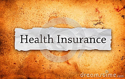 Health insurance title on old paper Stock Photo