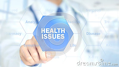 Health Issues, Doctor working on holographic interface, Motion Graphics Stock Photo