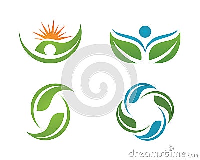 Health life and Fun logo Vector Illustration