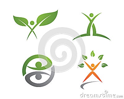 Health life and Fun logo Vector Illustration