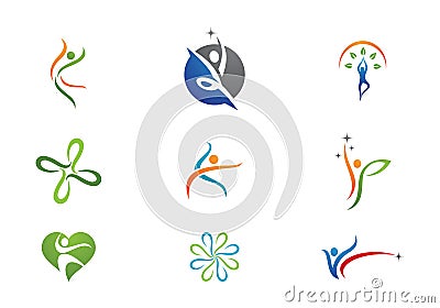 Health life and Fun logo Vector Illustration