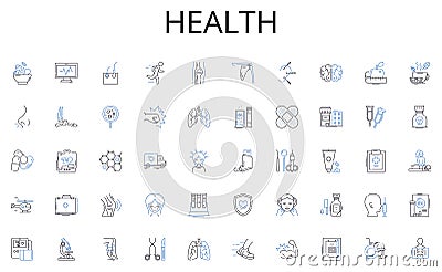 Health line icons collection. E-commerce, Retail, Sales, Buyers, Market, Demand, Supply vector and linear illustration Vector Illustration