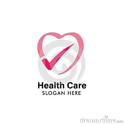 health logo design template. health heart logo illustration template. medical icon design Vector Illustration