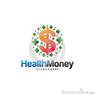 Health Money Logo Design Concept Vector. Money Health Logo Template. Icon Symbol. Illustration Vector Illustration