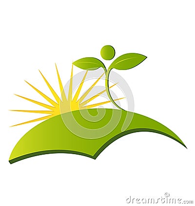 Health nature logo Stock Photo