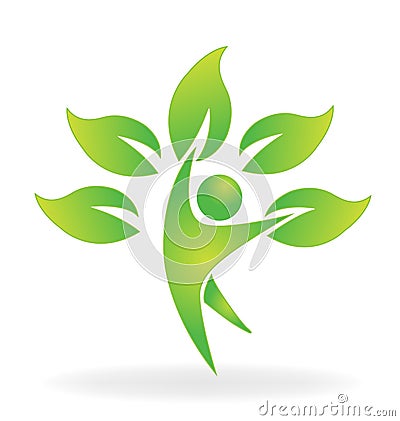 Health nature tree figure care vector logo icon Vector Illustration