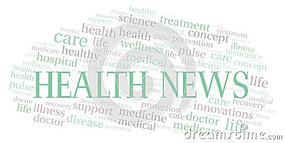 Health News word cloud Stock Photo