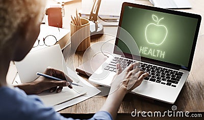 Health Nutrition Apple Healthy Eating Organic Concept Stock Photo