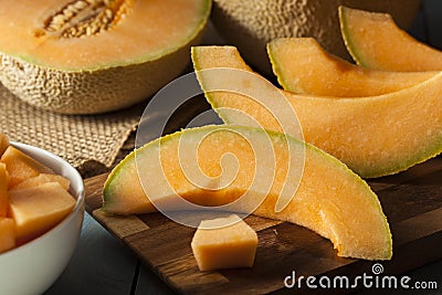 Health Organic Orange Cantaloupe Stock Photo