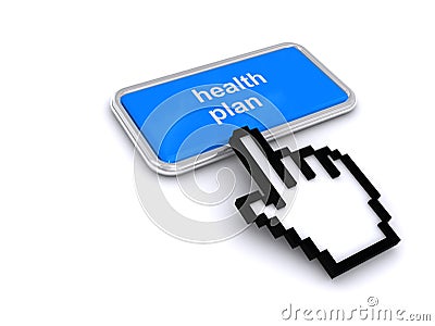 Health plan button on white Stock Photo