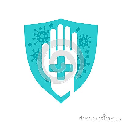 Health protection immune system emblem Vector Illustration