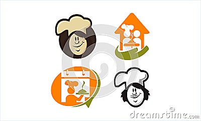 Health Restaurant Cafe Bar Set Vector Illustration