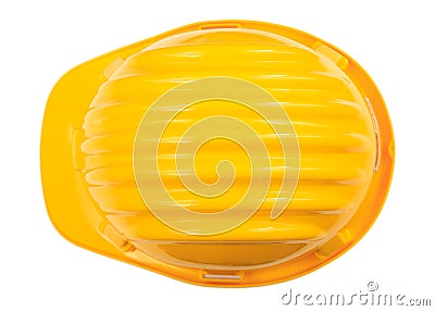 Health and Safety. Construction Hard hat isolated on white background. Top view Stock Photo