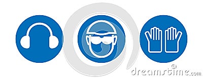 Three heath and safety icons Vector Illustration