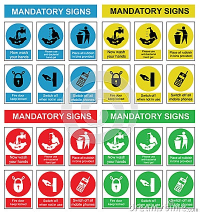 Health and safety sign collection Vector Illustration