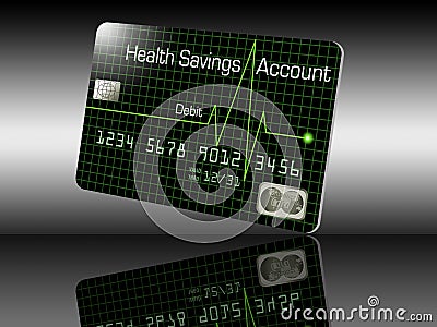 A Health Savings Account debit card Stock Photo