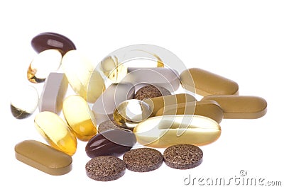 Health Supplements Macro Isolated Stock Photo