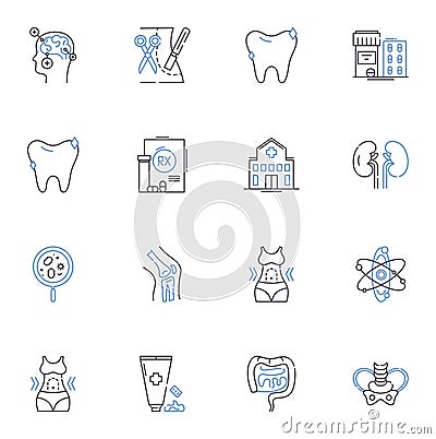 Health support line icons collection. Wellness, Nutrition, Exercise, Mentalhealth, Diet, Hydration, Sleep vector and Vector Illustration
