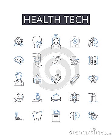 Health tech line icons collection. Diversity, Tolerance, Understanding, Empathy, Interaction, Respect, Exploration Vector Illustration